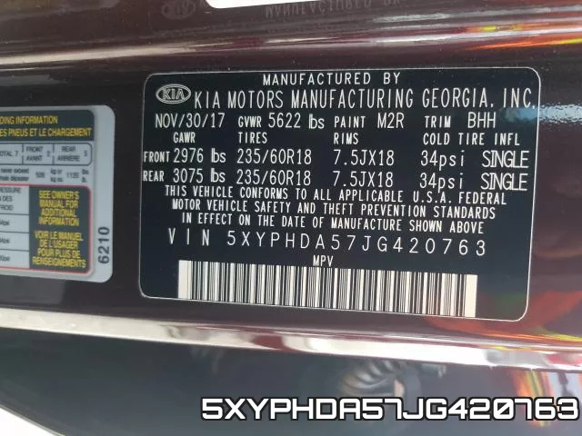 5XYPHDA57JG420763 фото 2