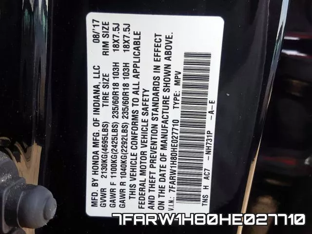 7FARW1H80HE027710 фото 2