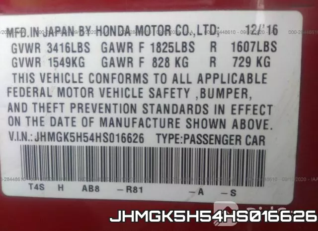 JHMGK5H54HS016626 фото 10