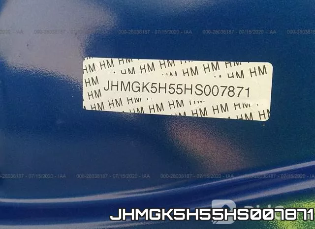 JHMGK5H55HS007871 фото 10