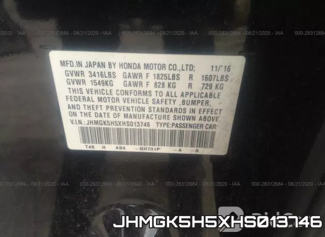 JHMGK5H5XHS013746 фото 10