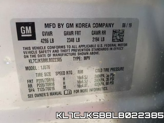 KL7CJKSB8LB022385 фото 2