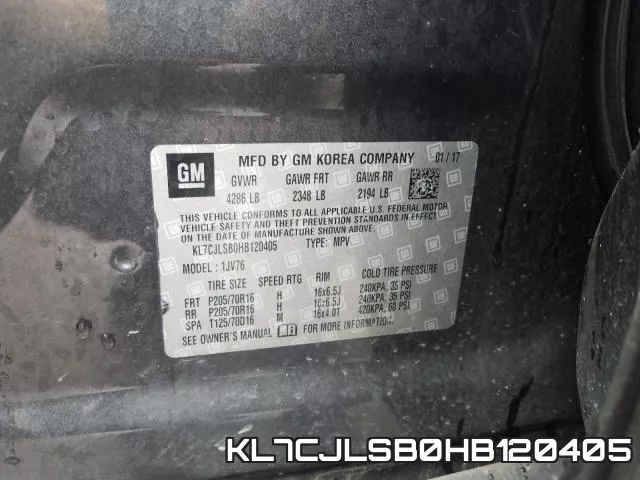 KL7CJLSB0HB120405 фото 2
