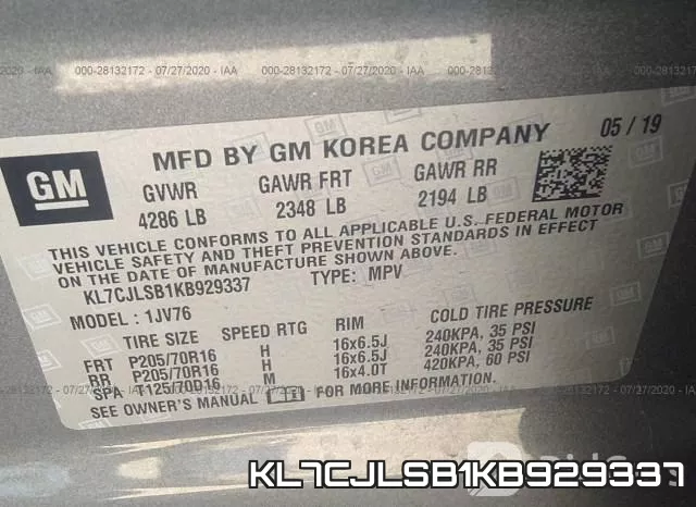 KL7CJLSB1KB929337 фото 10