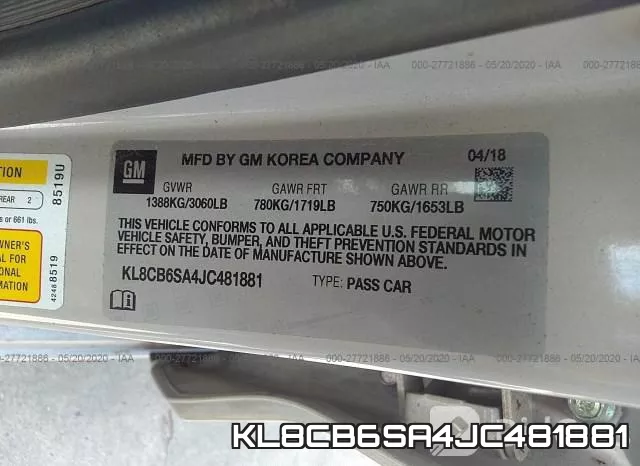 KL8CB6SA4JC481881 фото 10