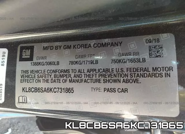 KL8CB6SA6KC731865 фото 10