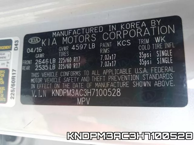 KNDPM3AC3H7100528 фото 2