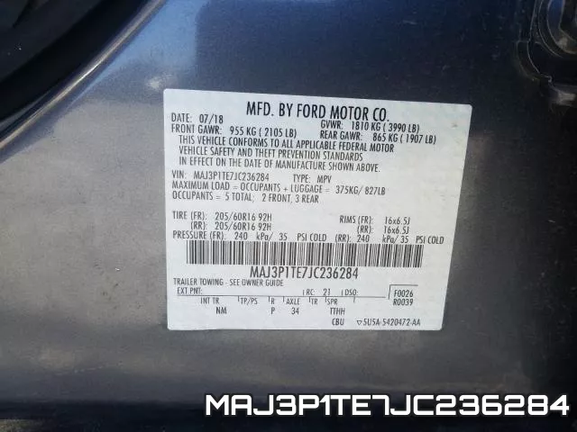 MAJ3P1TE7JC236284 фото 2