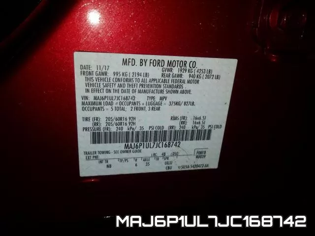 MAJ6P1UL7JC168742 фото 2