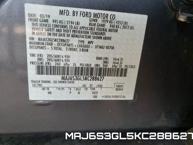 MAJ6S3GL5KC288627 фото 2