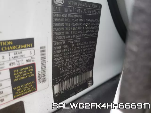 SALWG2FK4HA666917 фото 2