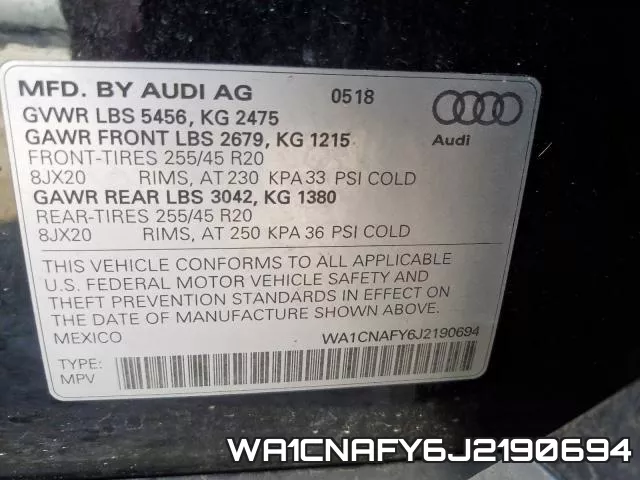 WA1CNAFY6J2190694 фото 2