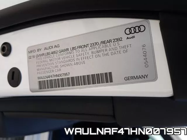 WAULNAF47HN007957 фото 2