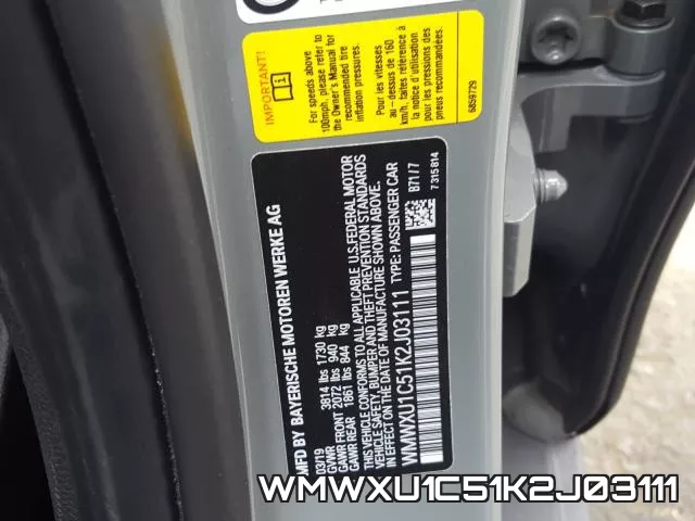WMWXU1C51K2J03111 фото 2