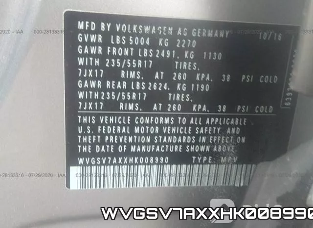 WVGSV7AXXHK008990 фото 10