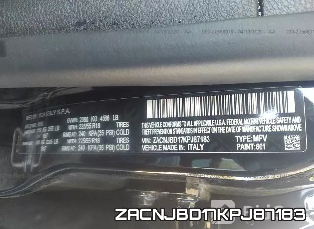 ZACNJBD17KPJ87183 фото 10