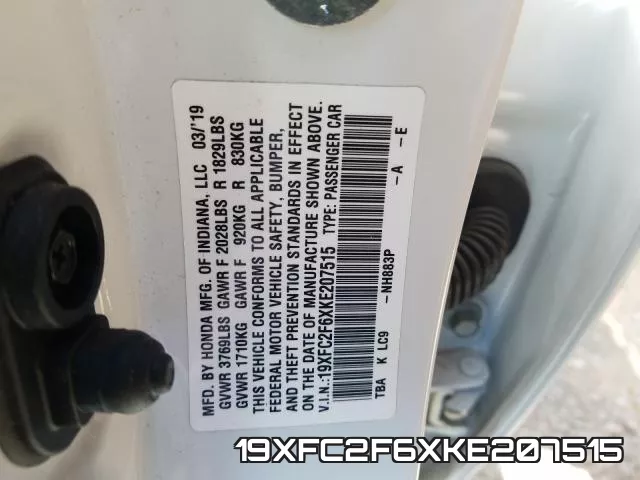 19XFC2F6XKE207515 фото 2