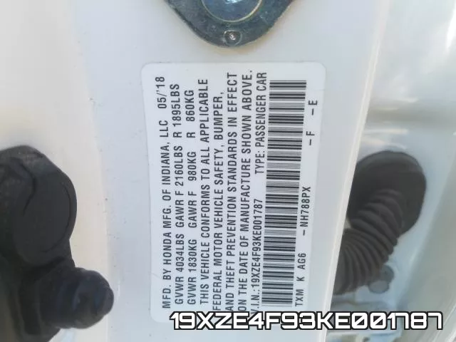 19XZE4F93KE001787 фото 2