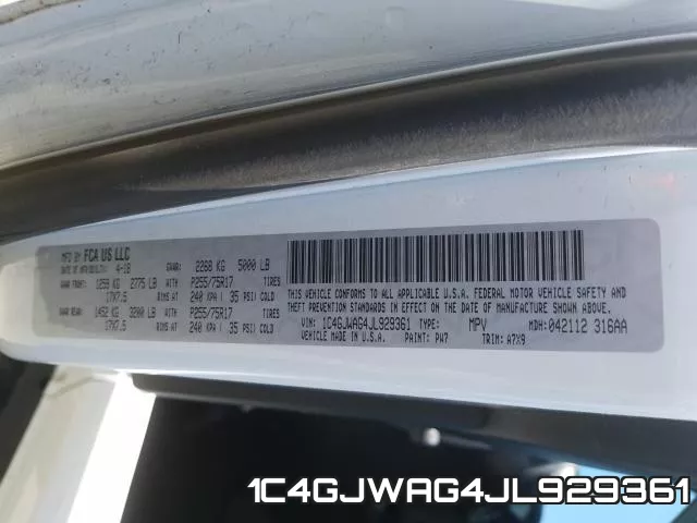 1C4GJWAG4JL929361 фото 2