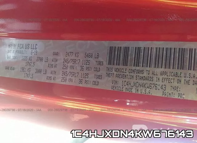 1C4HJXDN4KW676143 фото 10