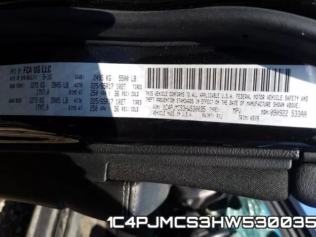 1C4PJMCS3HW530035 фото 2