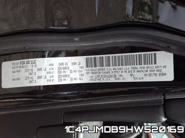 1C4PJMDB9HW520169 фото 2