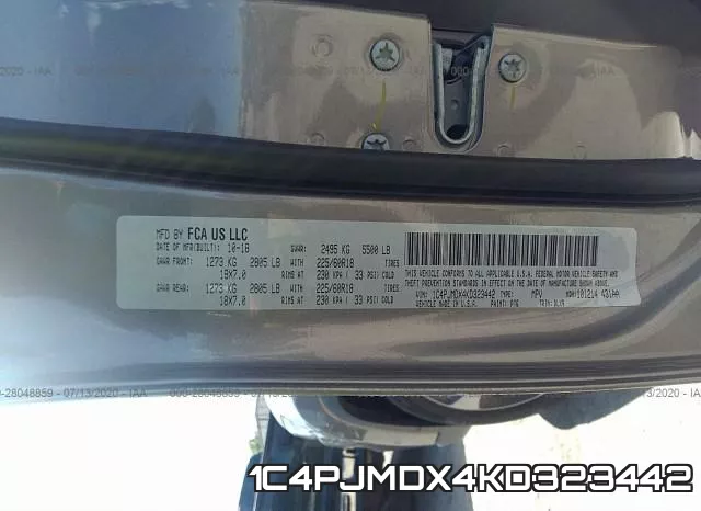 1C4PJMDX4KD323442 фото 10