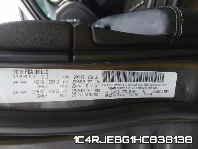 1C4RJEBG1HC838138 фото 2