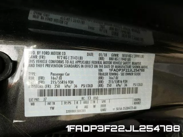 1FADP3F22JL254788 фото 2