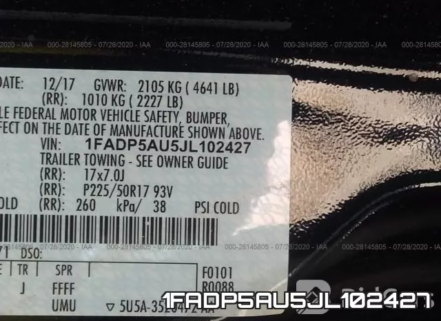 1FADP5AU5JL102427 фото 10