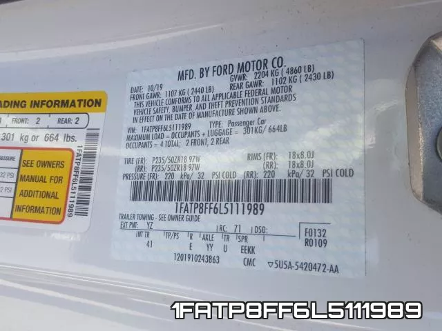 1FATP8FF6L5111989 фото 2