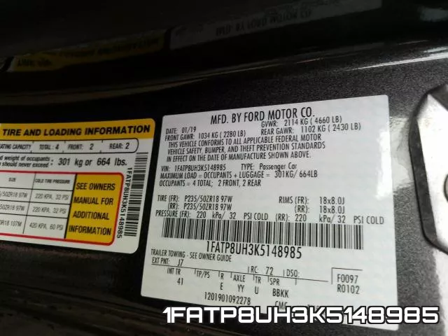 1FATP8UH3K5148985 фото 2