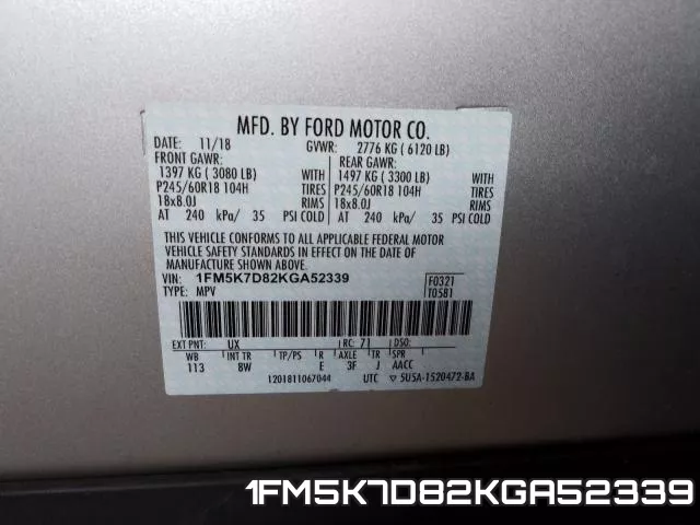1FM5K7D82KGA52339 фото 2