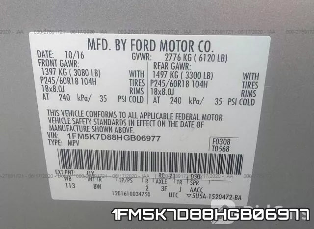 1FM5K7D88HGB06977 фото 10