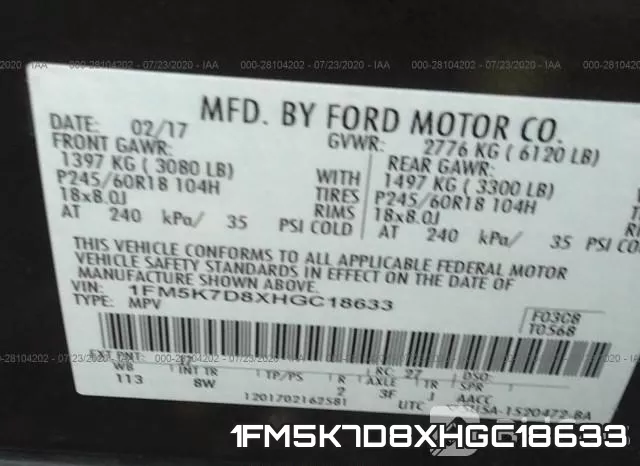 1FM5K7D8XHGC18633 фото 10