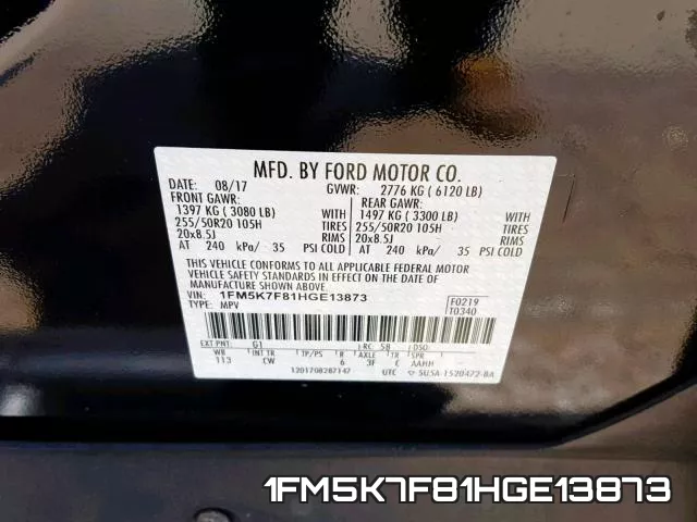 1FM5K7F81HGE13873 фото 2