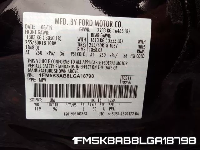 1FM5K8AB8LGA18798 фото 2