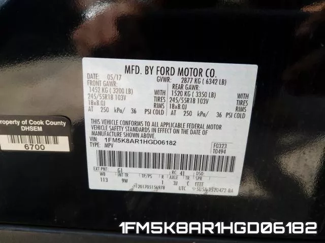 1FM5K8AR1HGD06182 фото 2