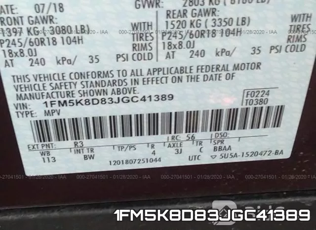 1FM5K8D83JGC41389 фото 10