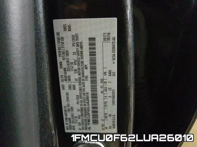 1FMCU0F62LUA26010 фото 2