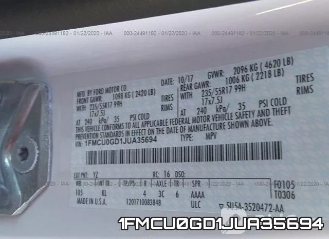 1FMCU0GD1JUA35694 фото 10