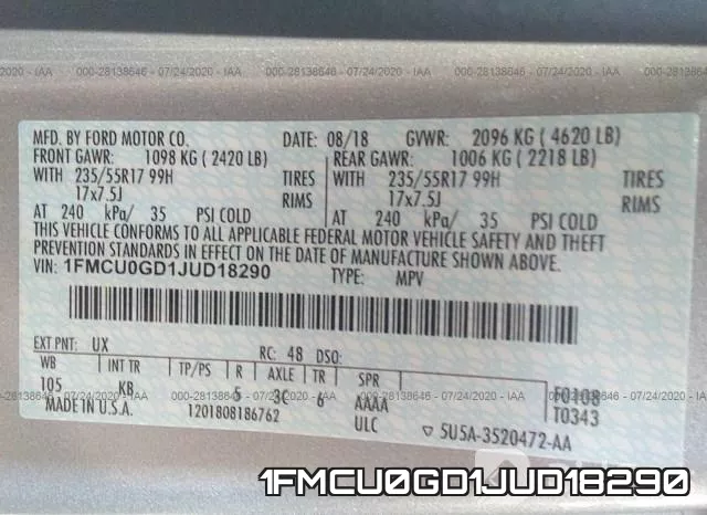 1FMCU0GD1JUD18290 фото 10