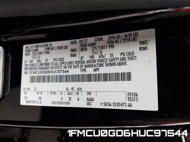 1FMCU0GD6HUC97544 фото 2