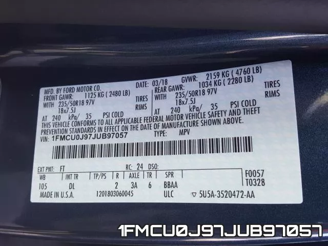 1FMCU0J97JUB97057 фото 2