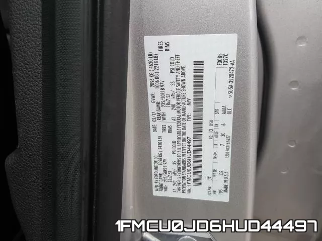 1FMCU0JD6HUD44497 фото 2