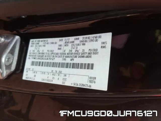 1FMCU9GD0JUA76127 фото 2