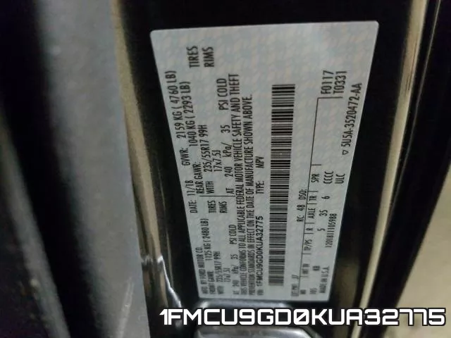 1FMCU9GD0KUA32775 фото 2