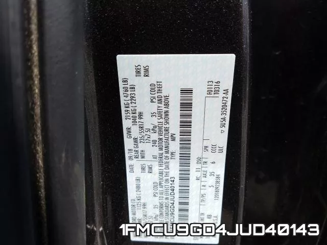 1FMCU9GD4JUD40143 фото 2