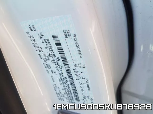 1FMCU9GD5KUB78928 фото 2