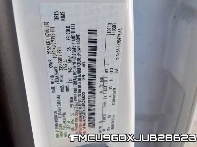 1FMCU9GDXJUB28623 фото 2